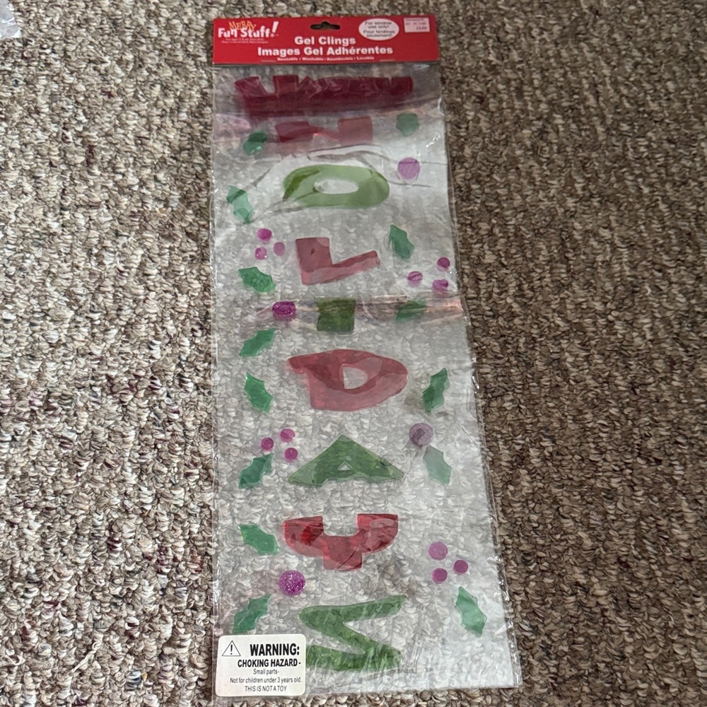 Holiday Gel Clings - Festive Red and Green